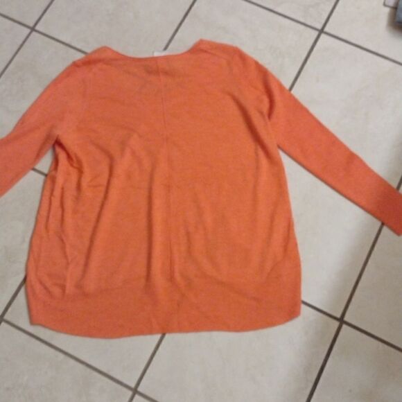 Pure Superfine Cashmere sweater orange scoop neck soft 10 - Picture 6 of 6